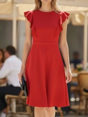 🤩 ihot Women's Ruffle Sleeve Bodycon Cocktail Party Dress - size S